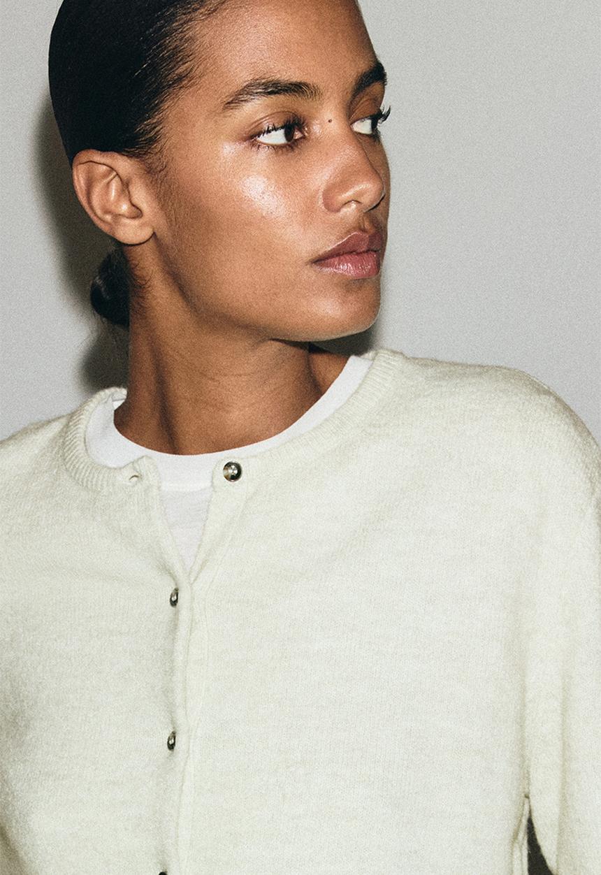 H&M - Loose-fit cardigan - light green marl