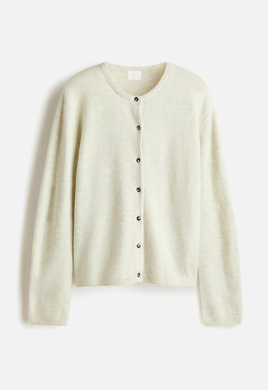 H&M - Loose-fit cardigan - light green marl
