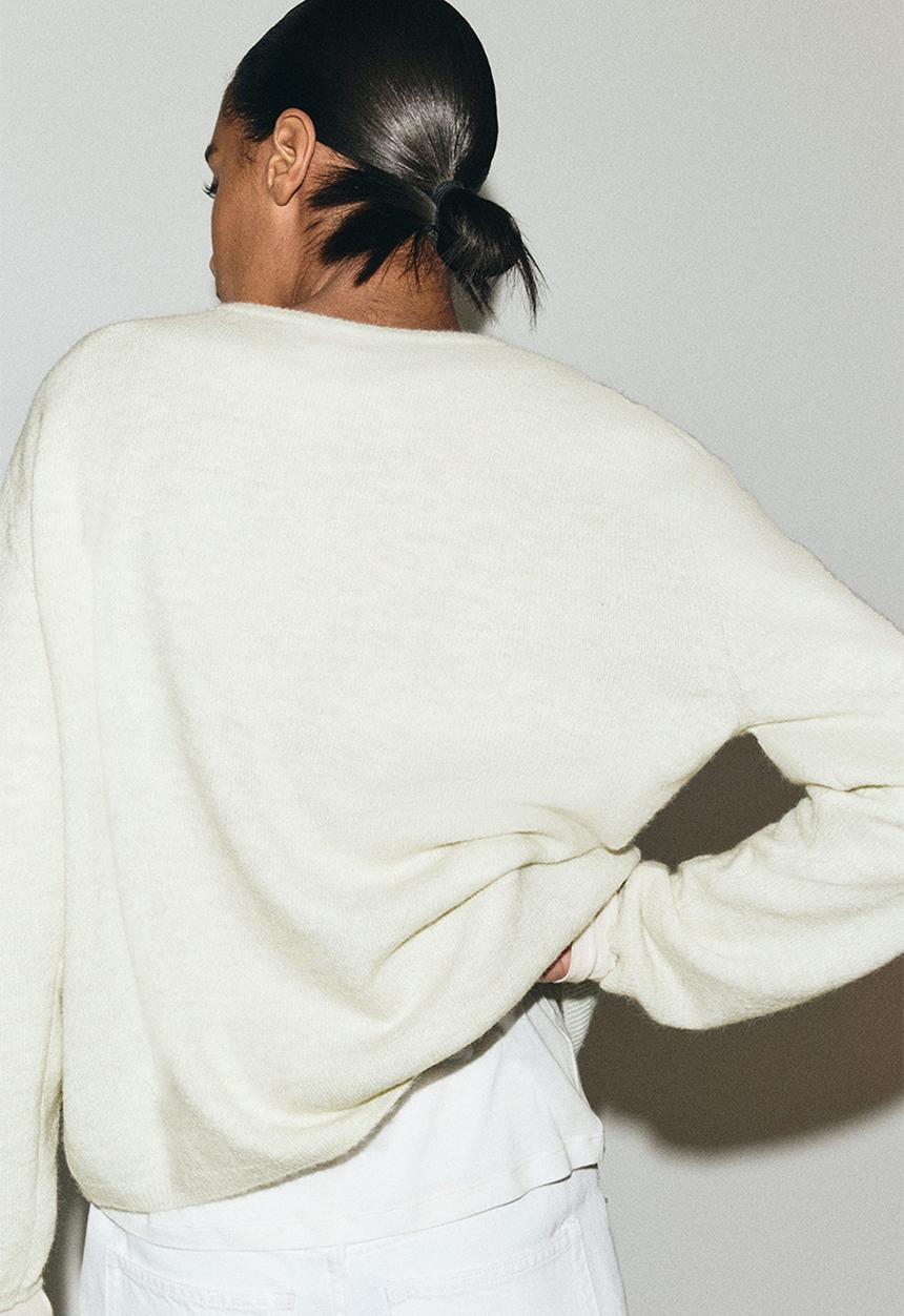 H&M - Loose-fit cardigan - light green marl