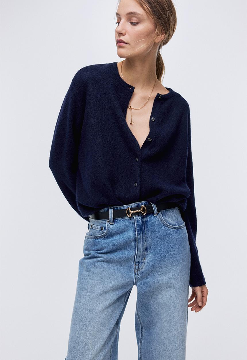 H&M - Loose-fit cardigan - navy blue