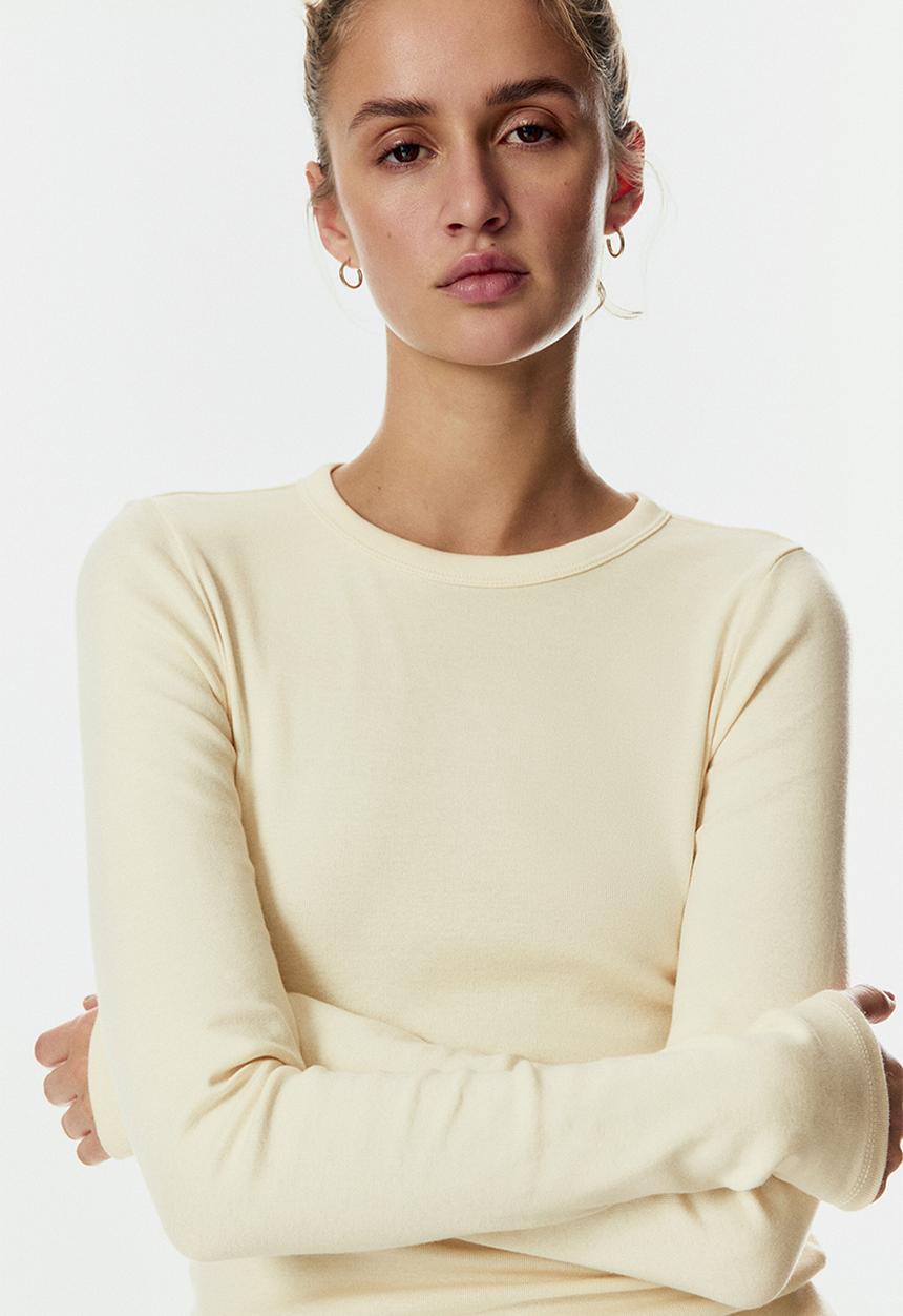 H&M - Long-sleeved jersey top - light yellow