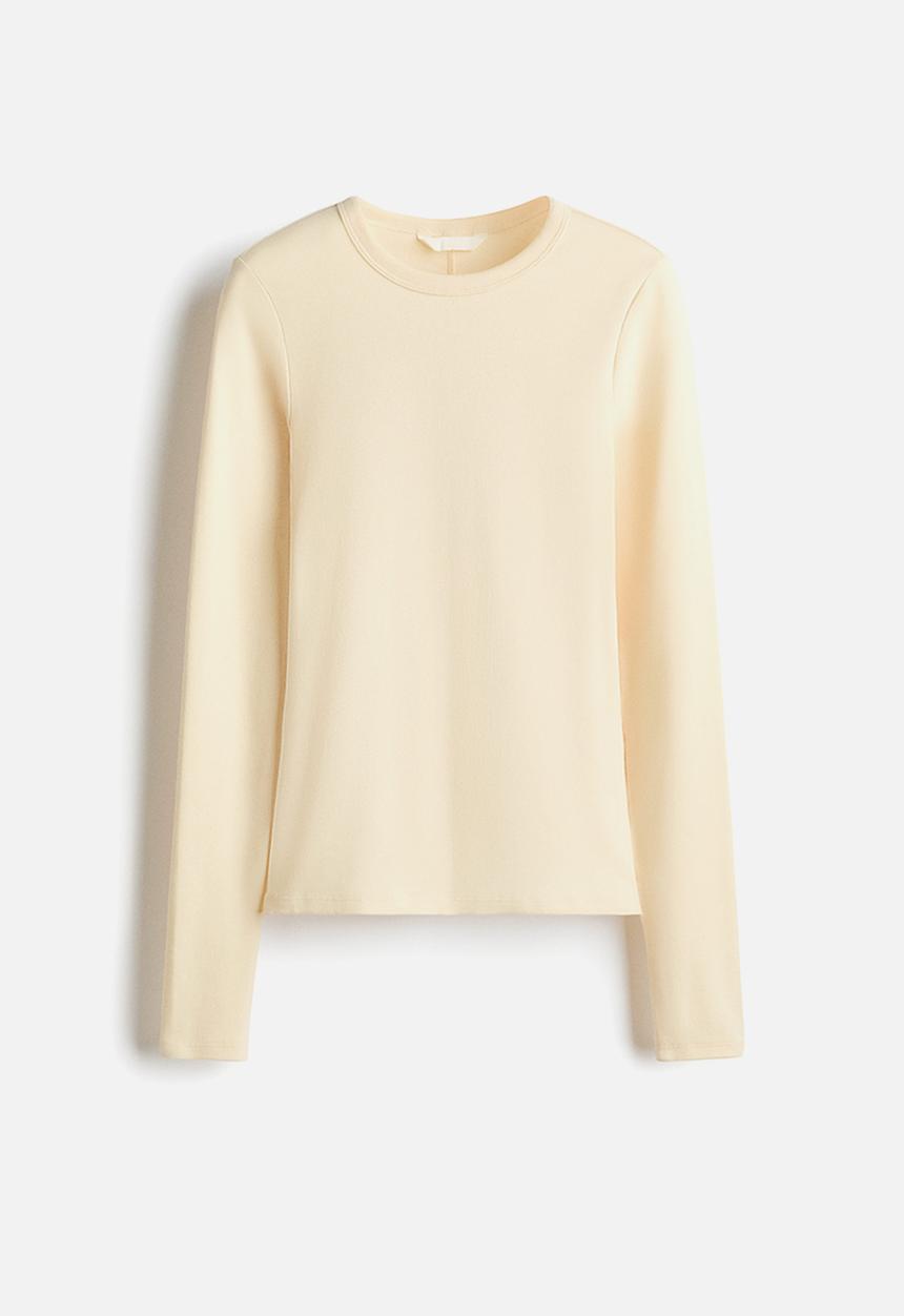 H&M - Long-sleeved jersey top - light yellow