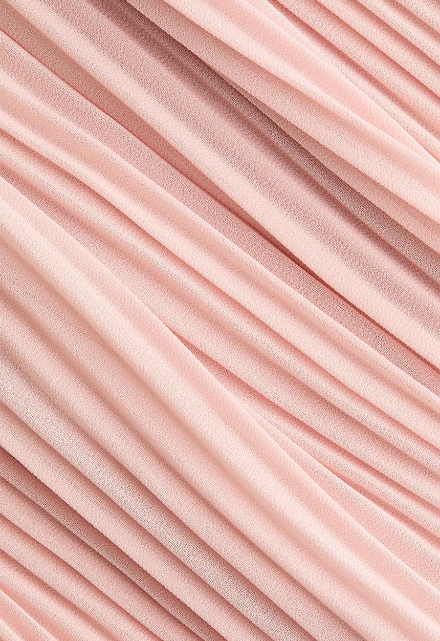 H&M - Pleated chiffon skirt - dusty peach pink
