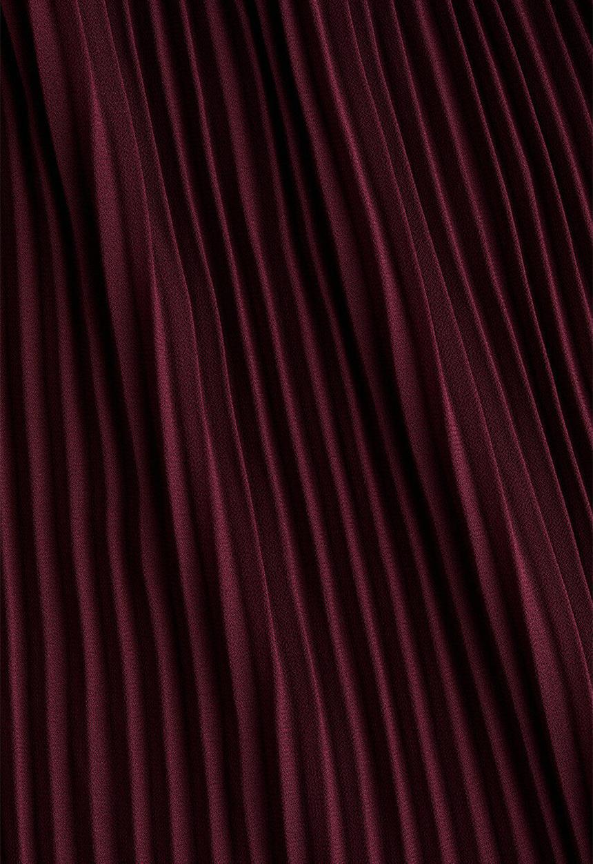 H&M - Pleated chiffon skirt - burgundy