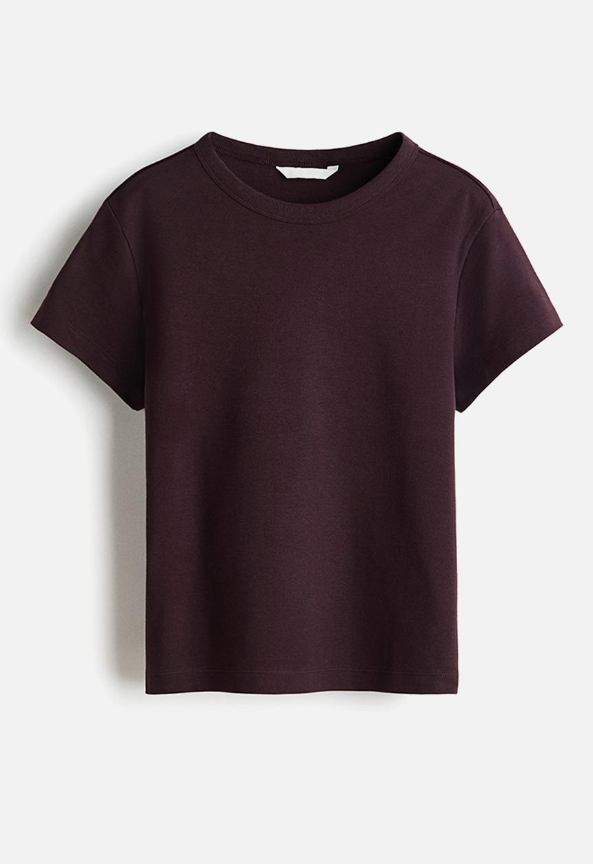 H&M - Cotton T-shirt - burgundy