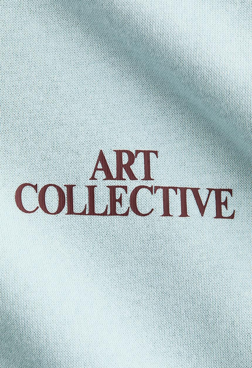 H&M - Text-motif sweatshirt - light turquoise/art collective