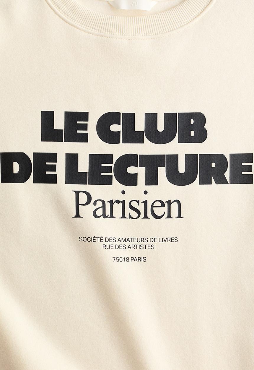 H&M - Text-motif sweatshirt - cream/le club