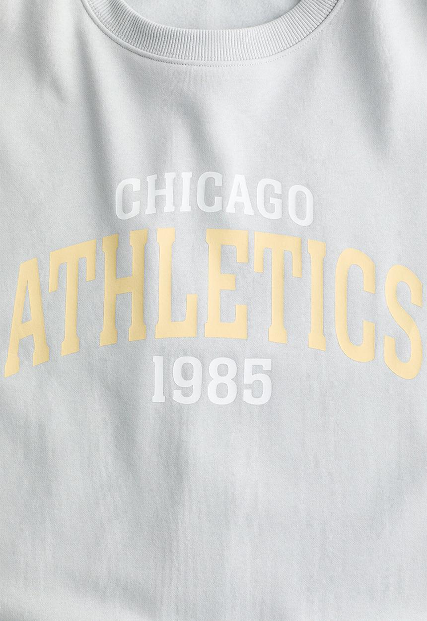 H&M - Text-motif sweatshirt - light grey/athletics