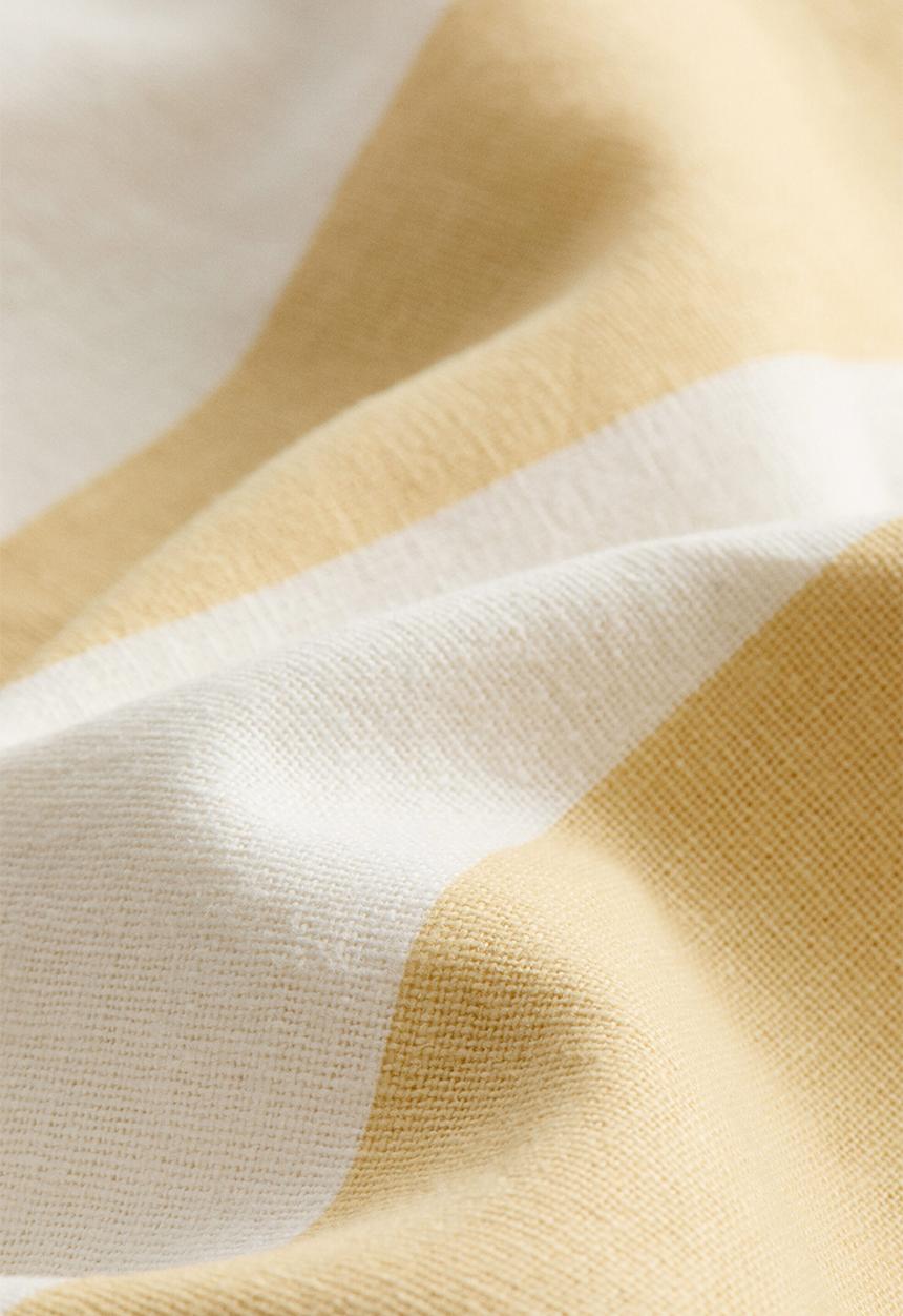 H&M - Linen-blend cushion cover - light yellow/striped
