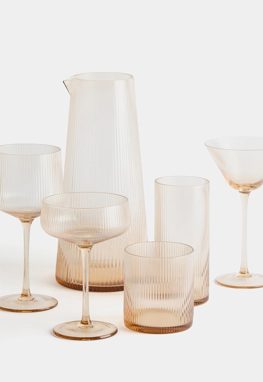 H&M - Fluted glass carafe - beige