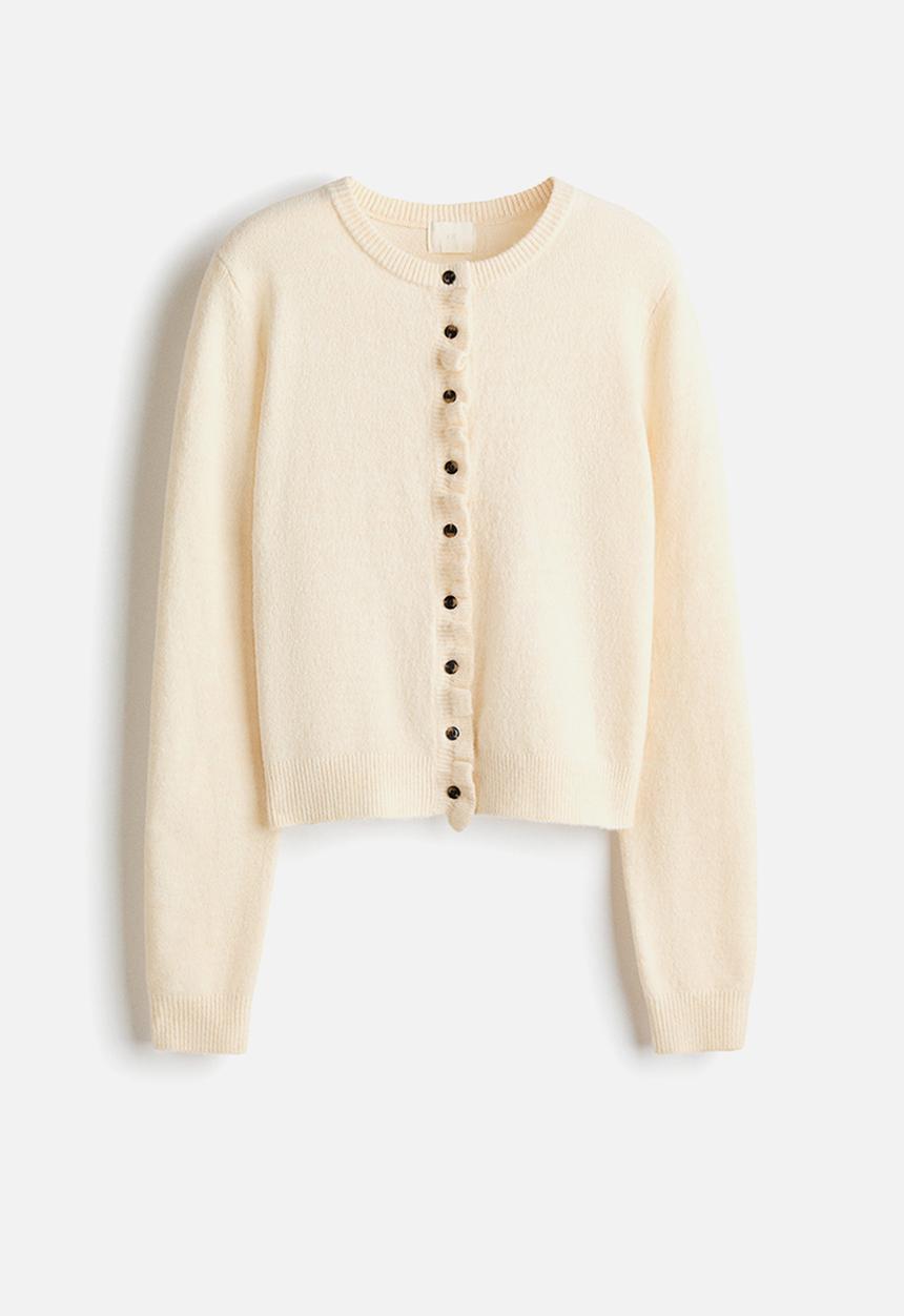 H&M - Frill-trimmed cardigan - cream