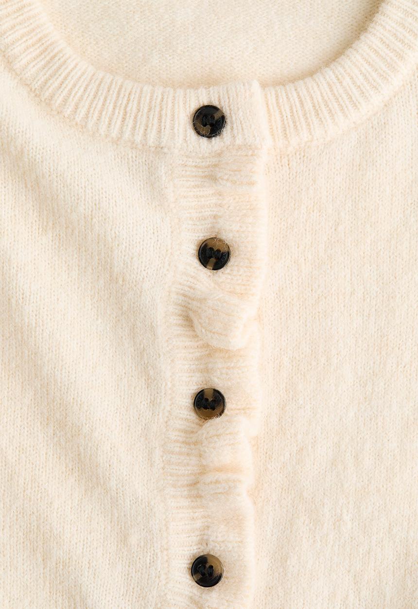 H&M - Frill-trimmed cardigan - cream