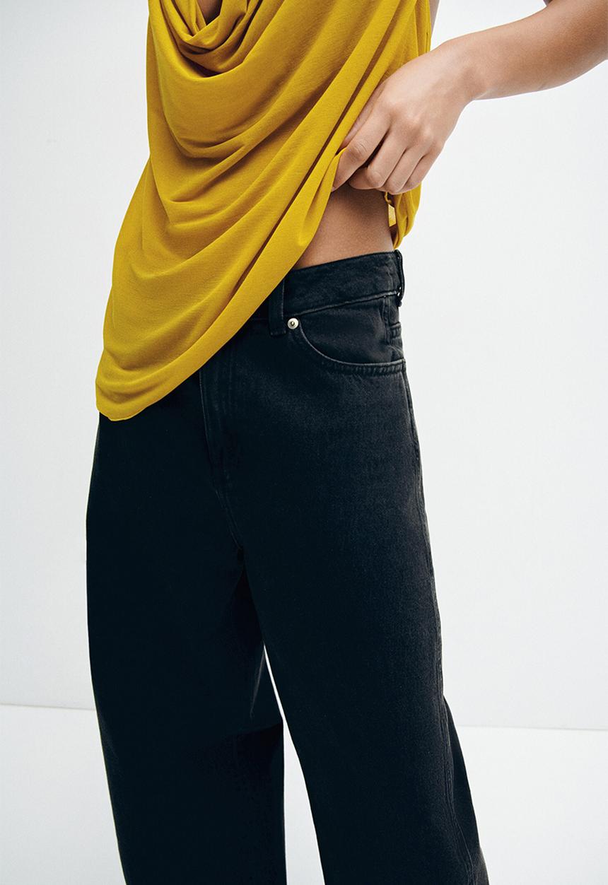 H&M - Baggy high jeans - washed black