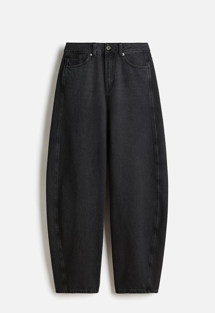 H&M - Baggy high jeans - washed black