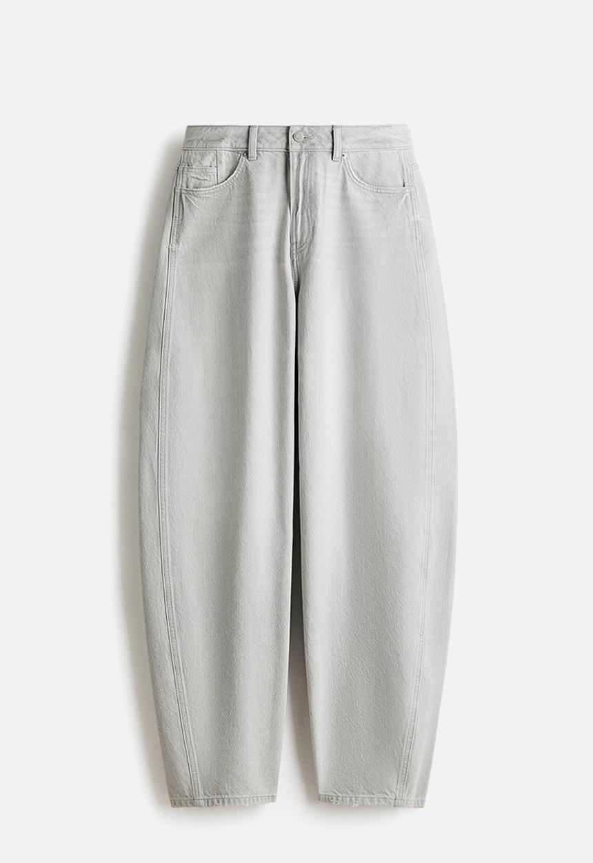 H&M - Baggy high jeans - light grey marl