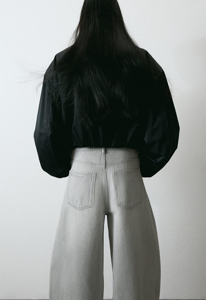 H&M - Baggy high jeans - light grey marl