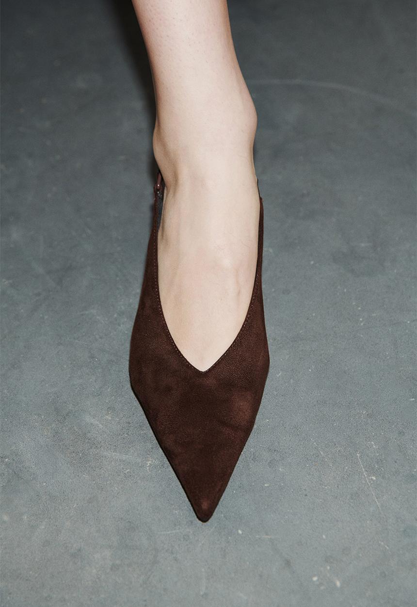 H&M - Kitten-heeled slingbacks - dark brown