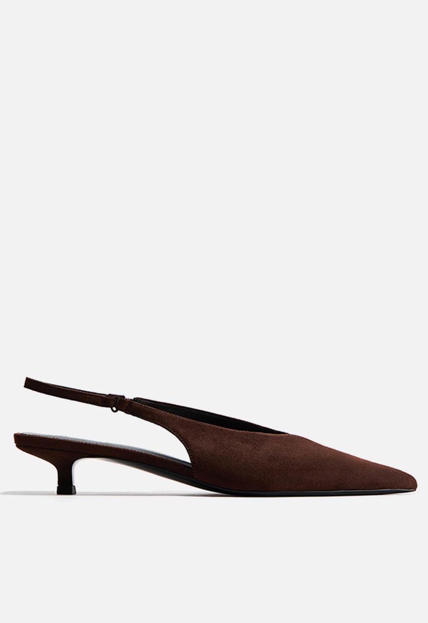 H&M - Kitten-heeled slingbacks - dark brown