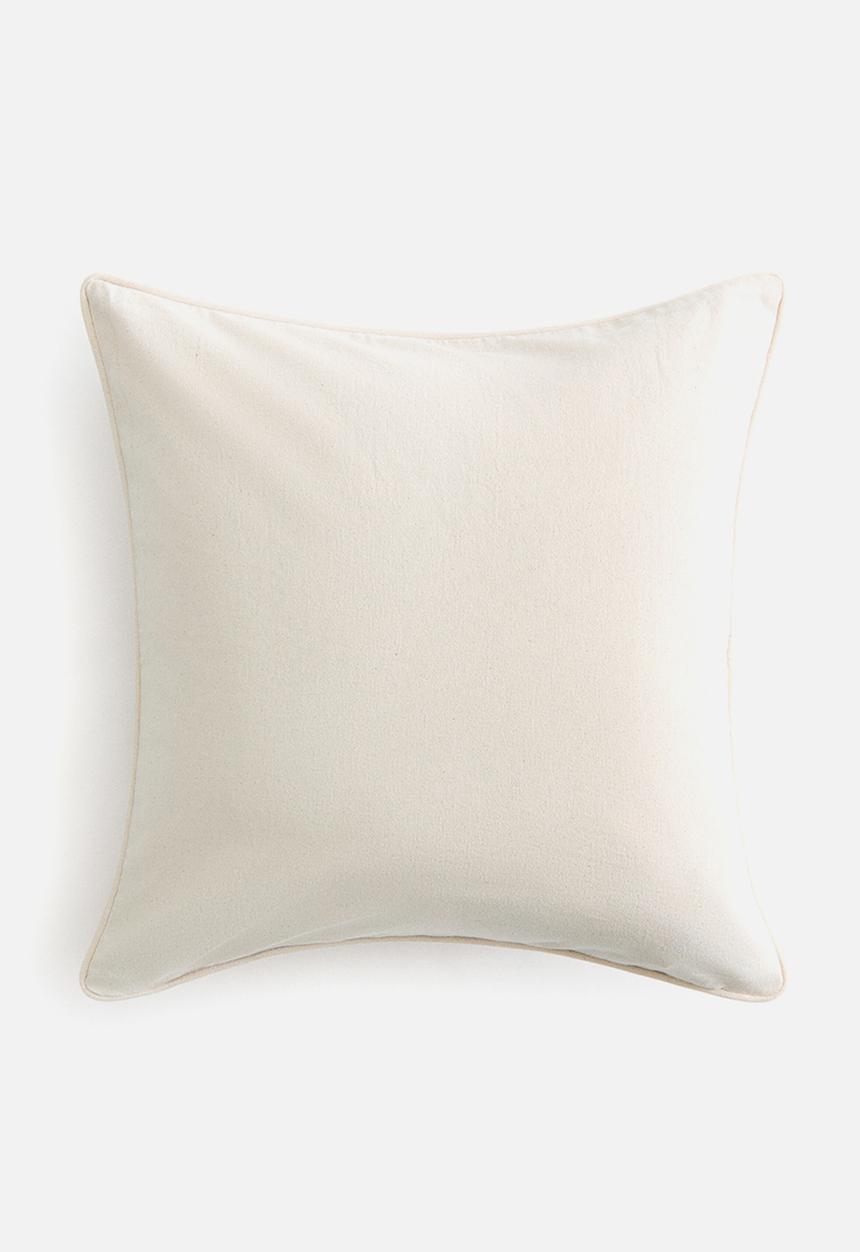H&M - Canvas cushion cover - light khaki green