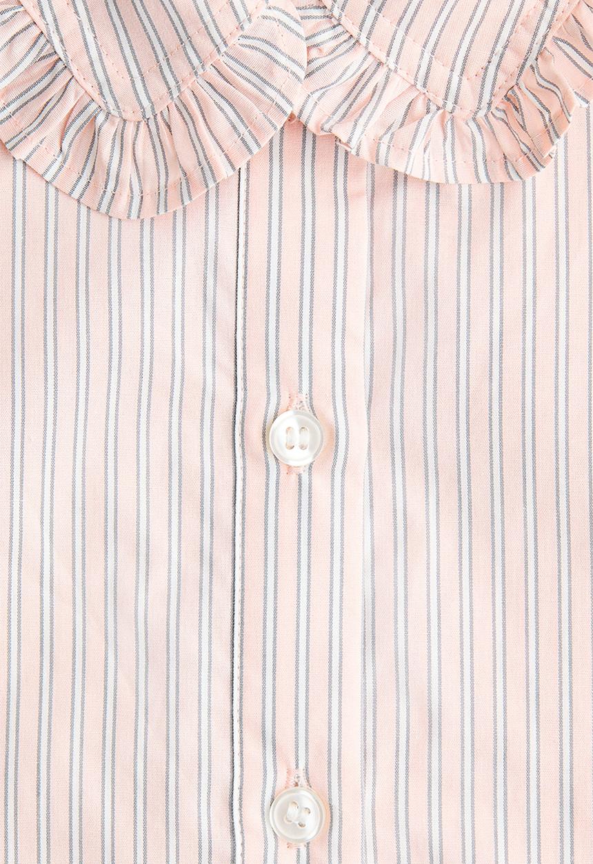 H&M - Frill-trimmed shirt - light pink/striped