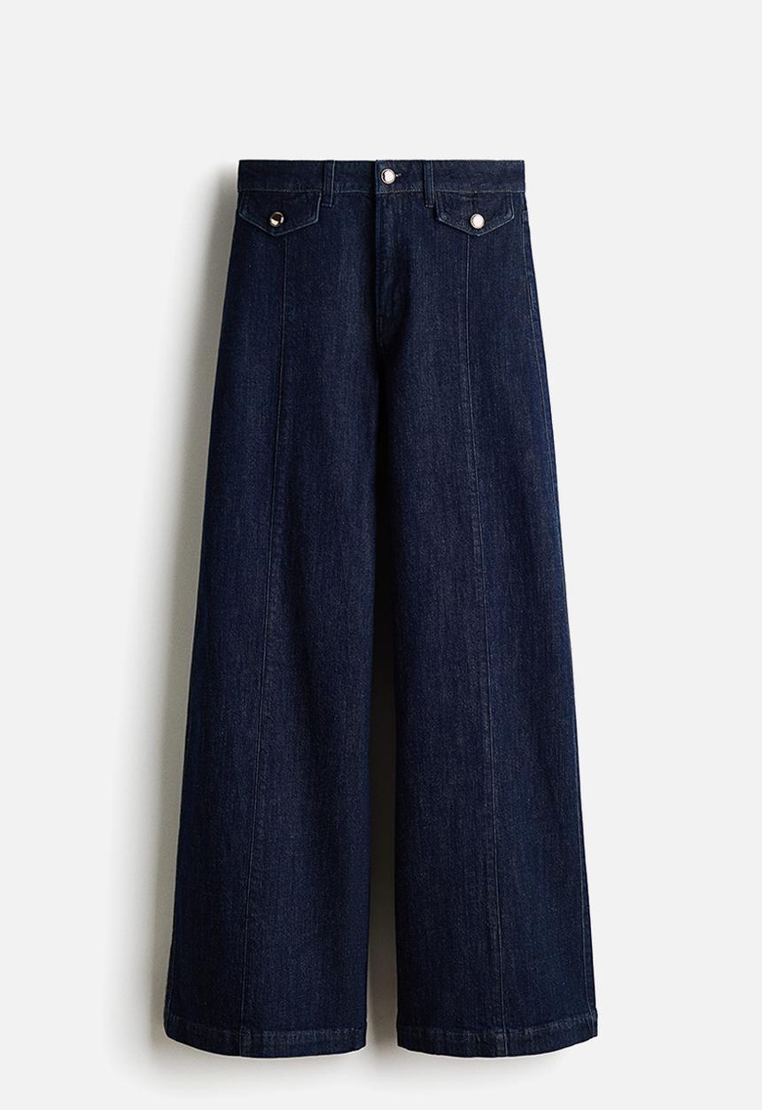 H&M - Wide high jeans - dark denim blue