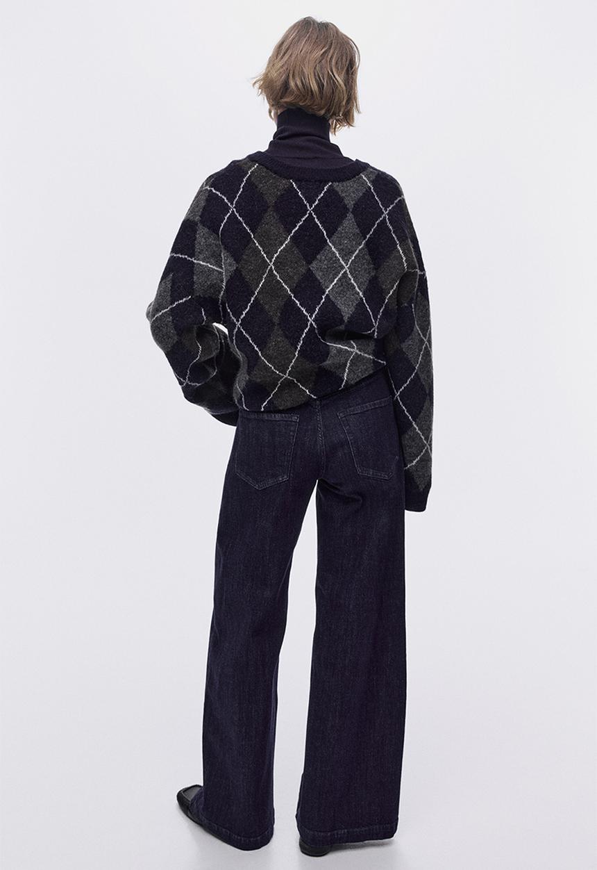 H&M - Wide high jeans - dark denim blue