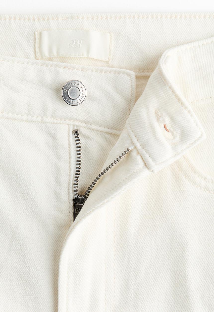H&M - Slim straight high ankle jeans - white