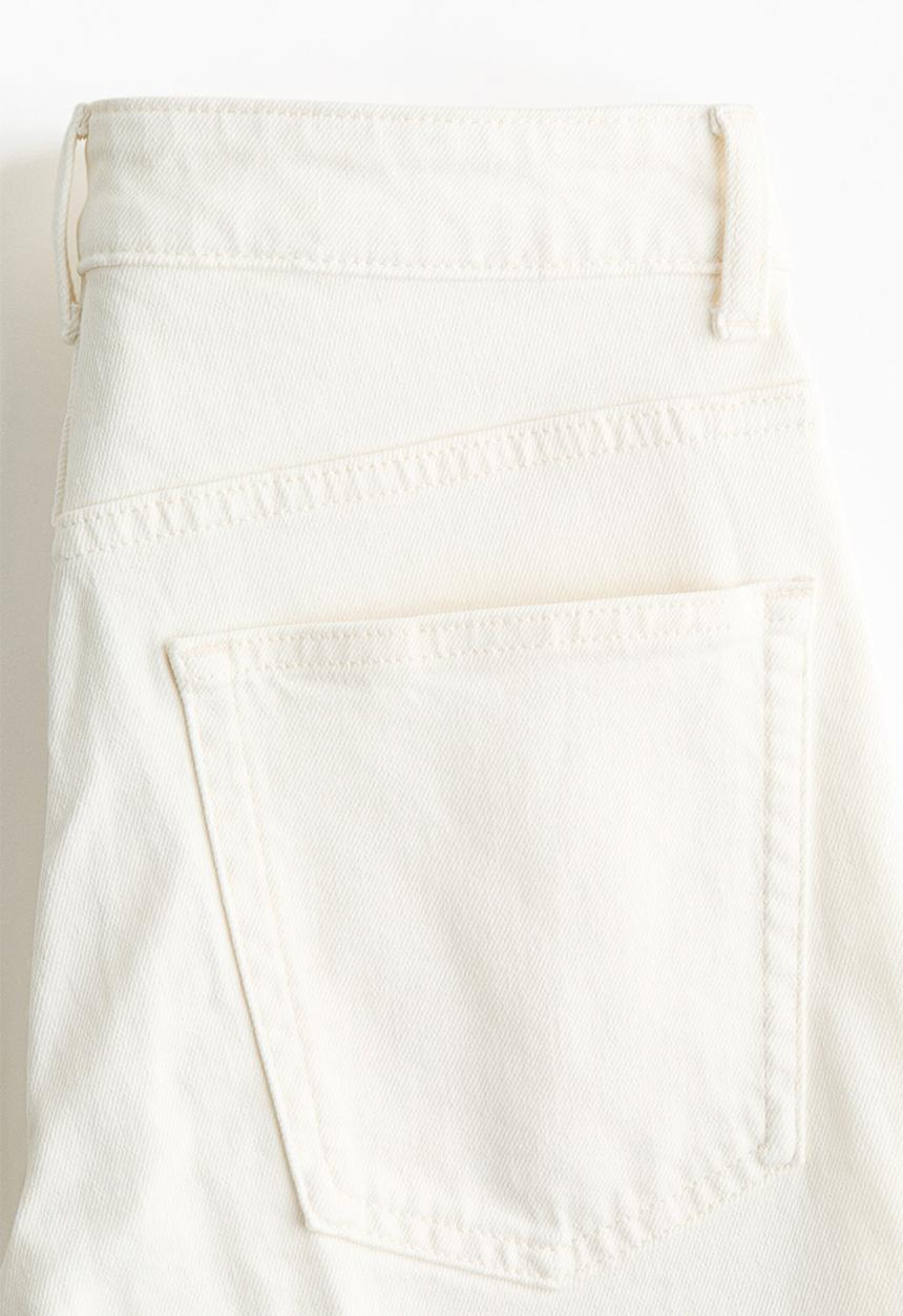 H&M - Slim straight high ankle jeans - white