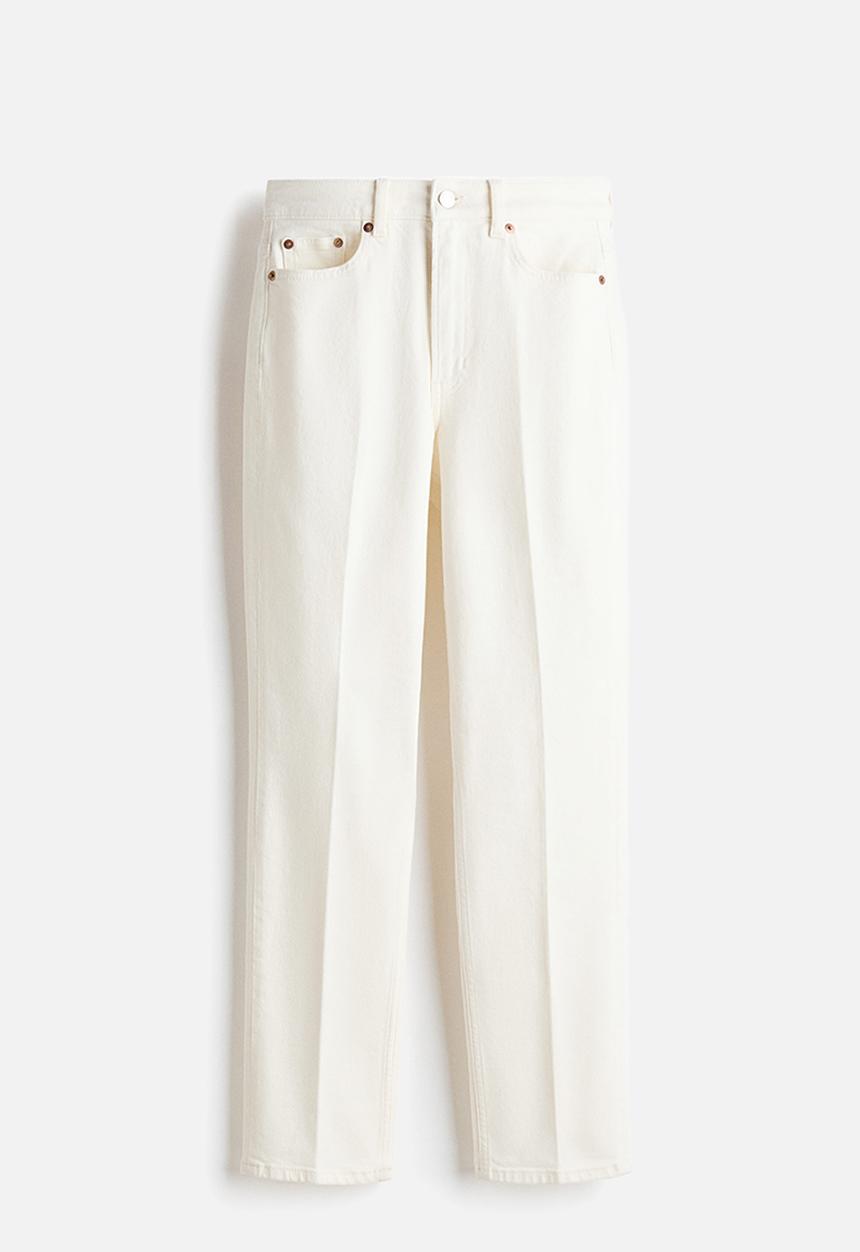 H&M - Slim straight high ankle jeans - white
