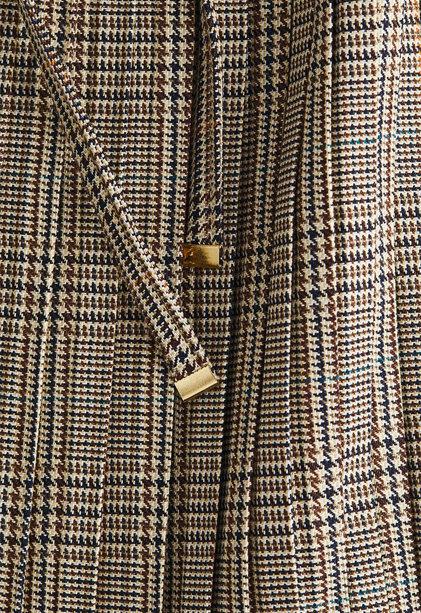 H&M - Pleated mini skirt - beige/checked