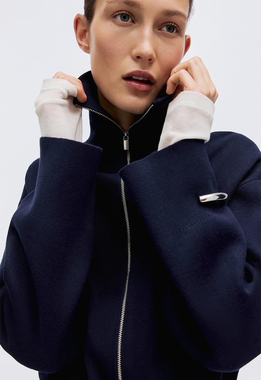 H&M - Zip-through cardigan - navy blue