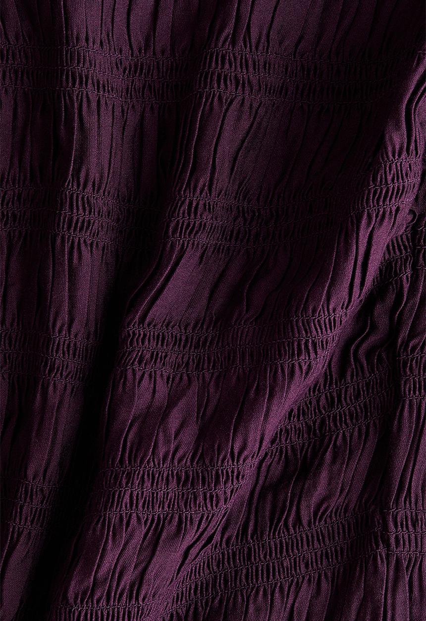 H&M - Smocked off-the shoulder blouse - plum purple