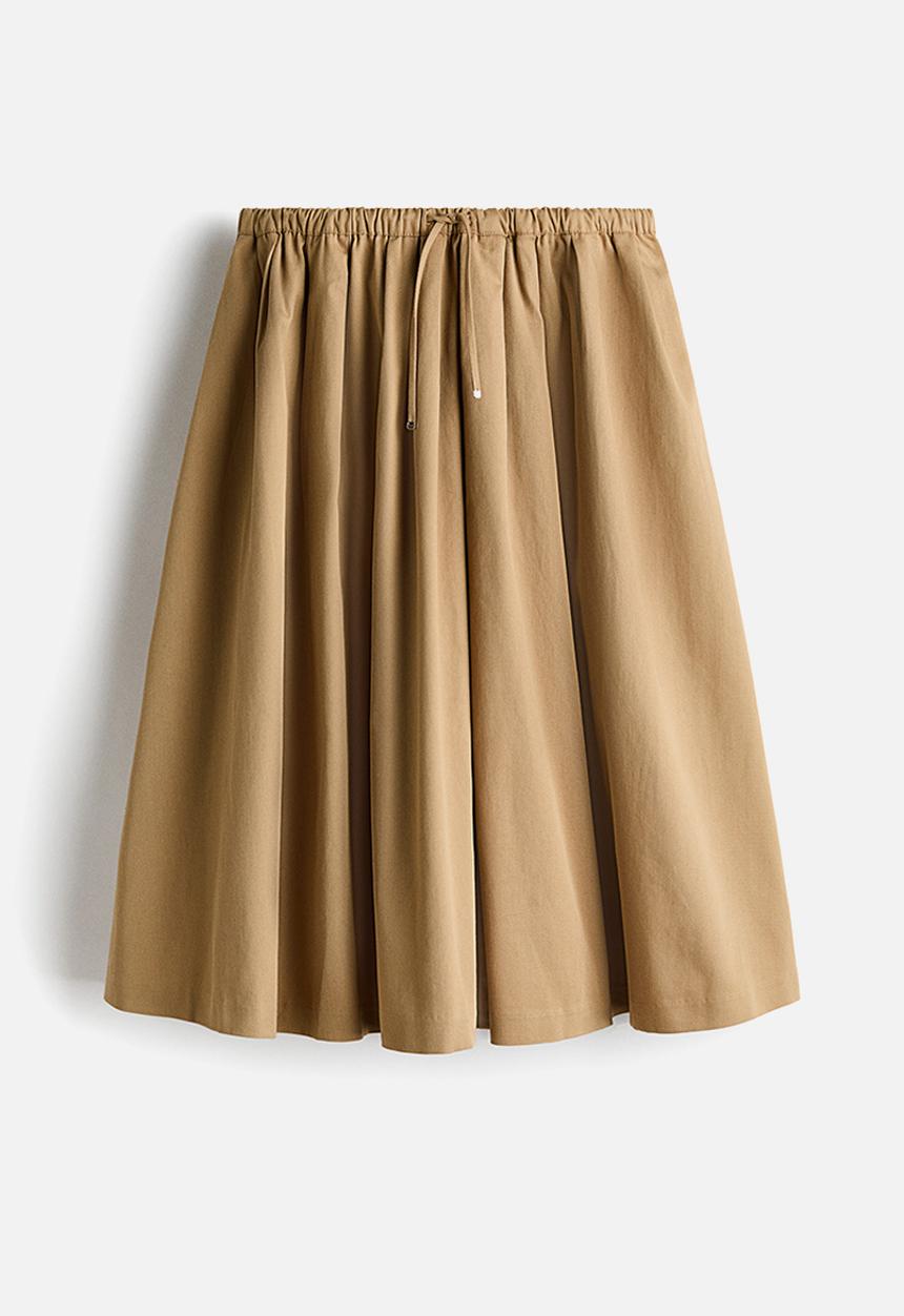 H&M - Pleated twill skirt - beige