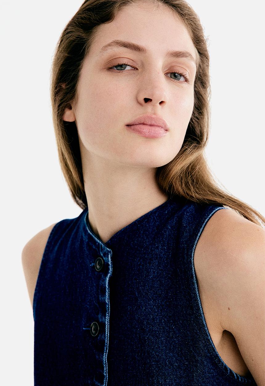 H&M - Peplum waistcoat - dark denim blue