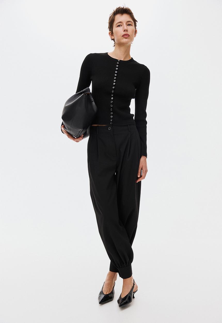 H&M - Ribbed cardigan - black