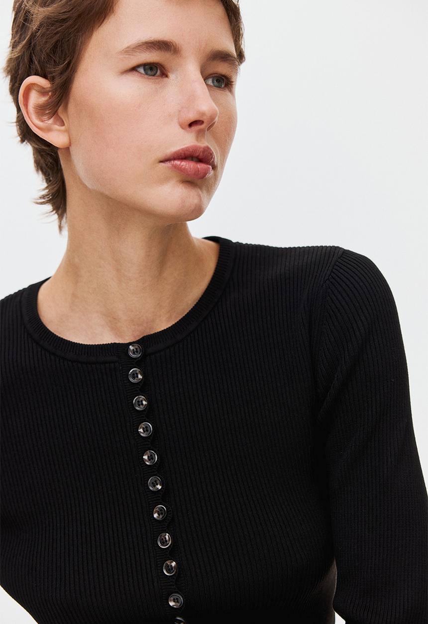 H&M - Ribbed cardigan - black