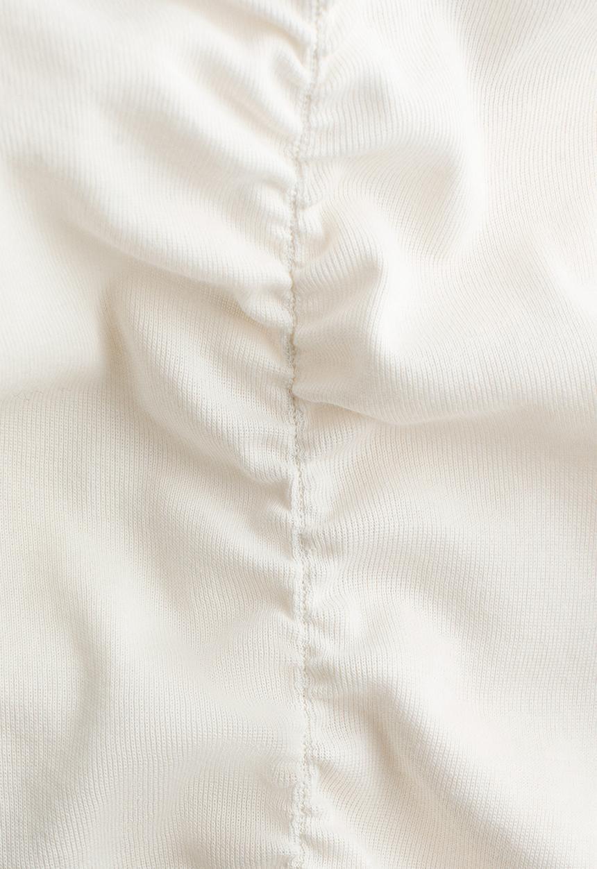 H&M - Draped cotton top - light beige