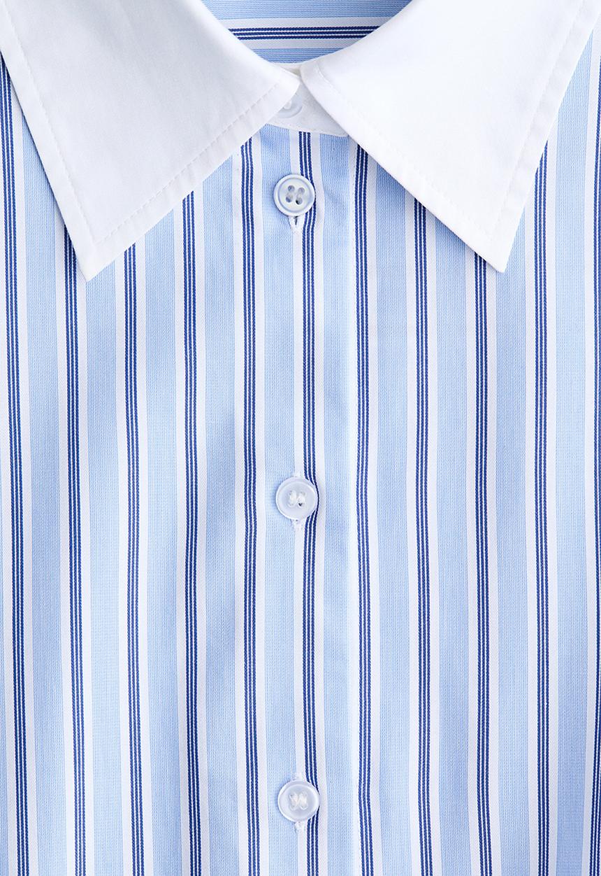 H&M - Cotton poplin shirt - light blue/striped