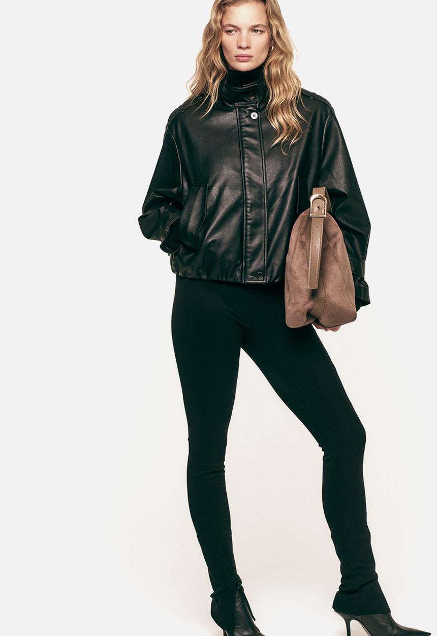 H&M - Zip-hem leggings - black