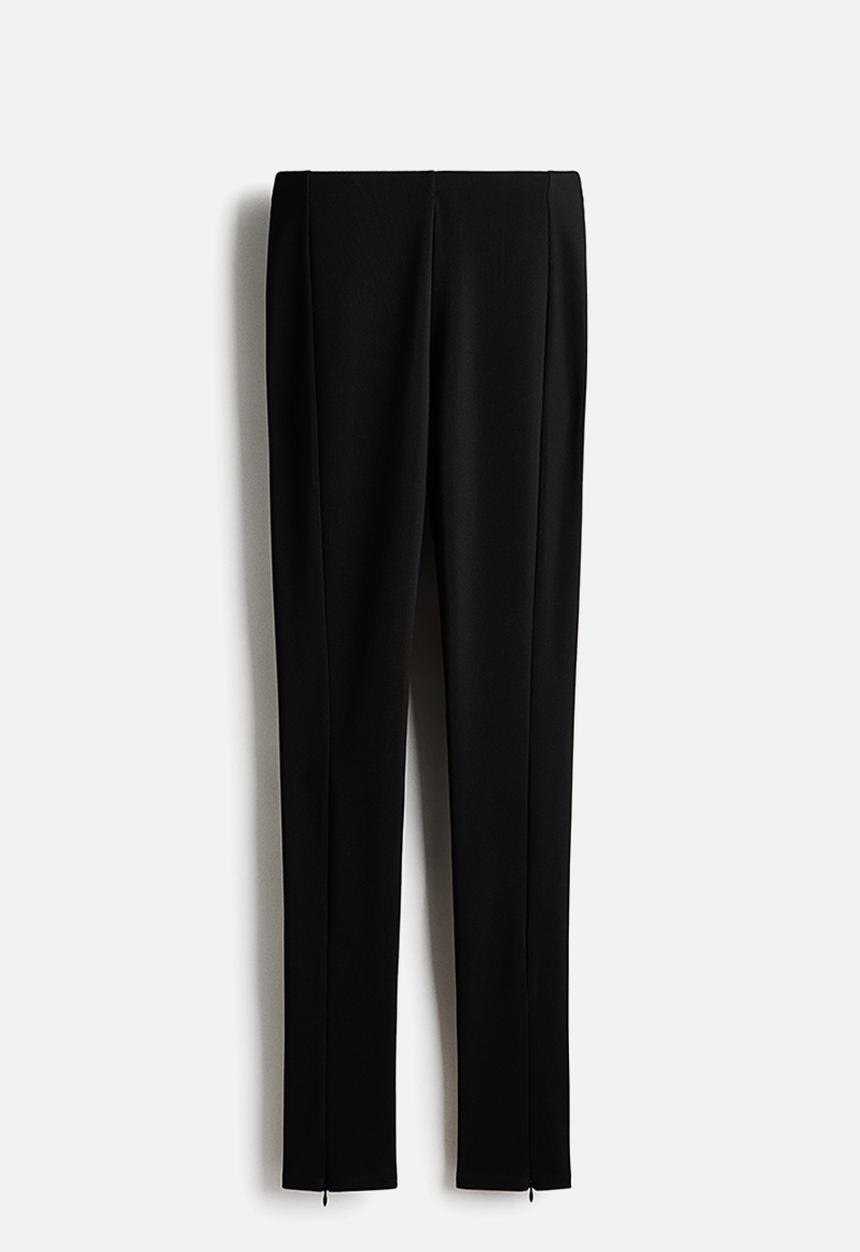 H&M - Zip-hem leggings - black