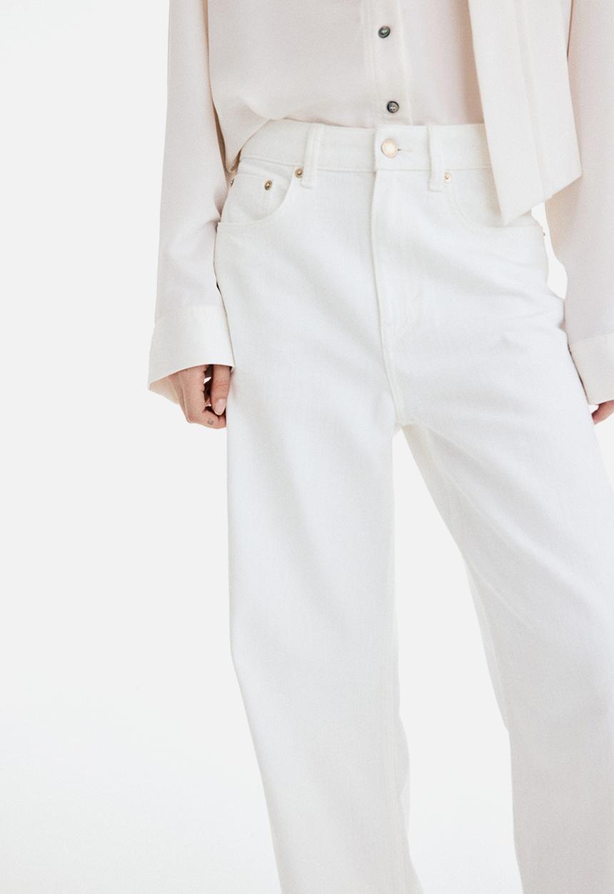 H&M - Wide high jeans - white