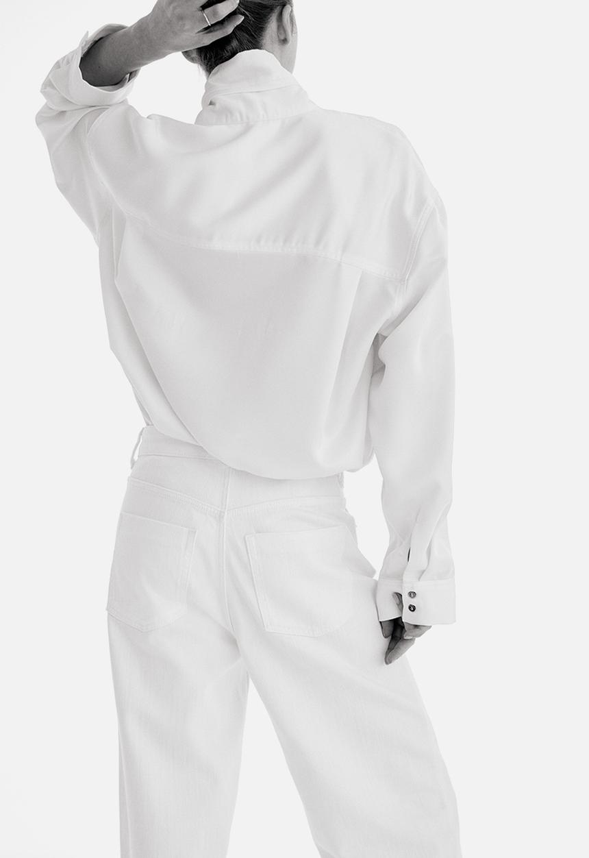 H&M - Wide high jeans - white