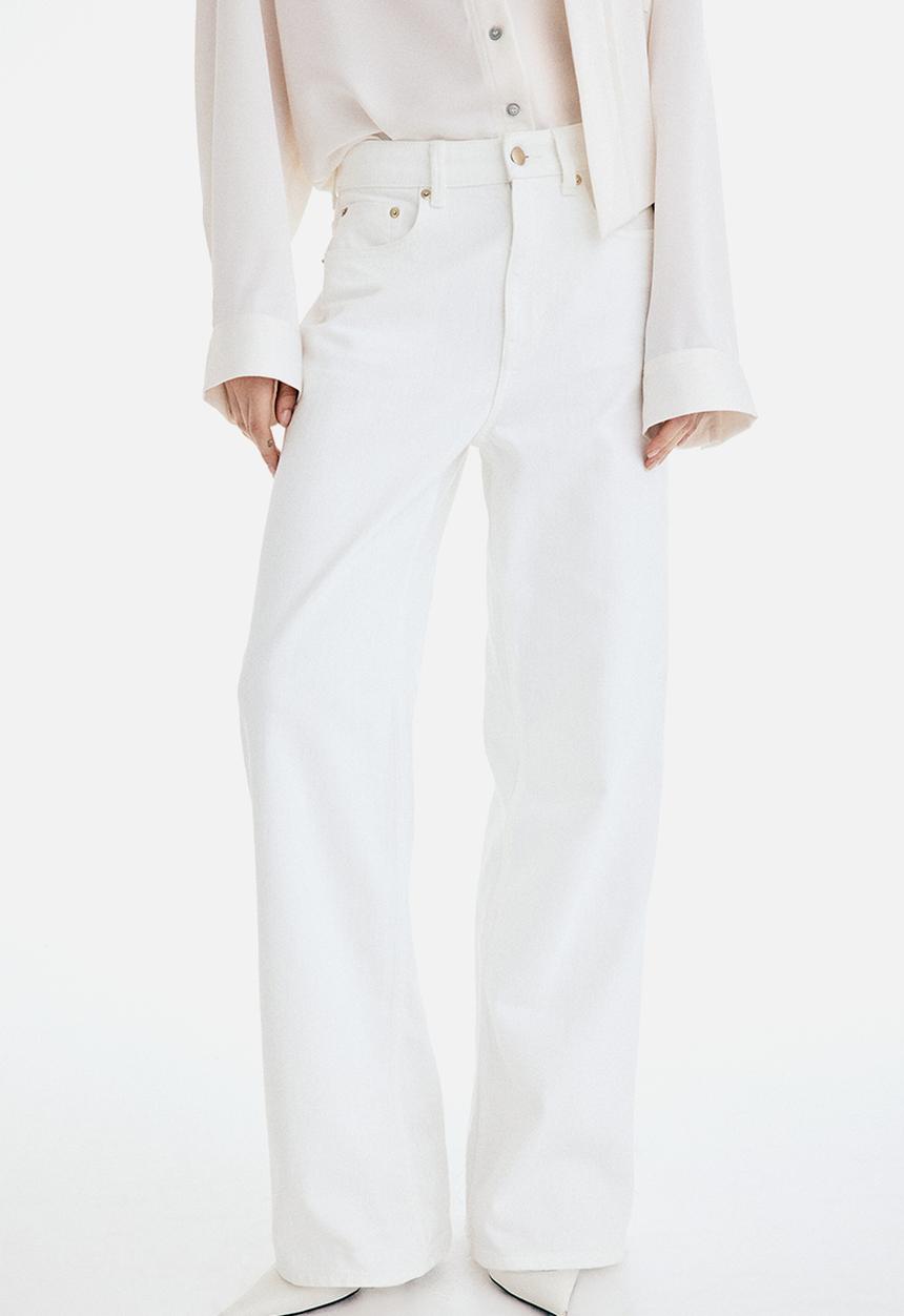 H&M - Wide high jeans - white