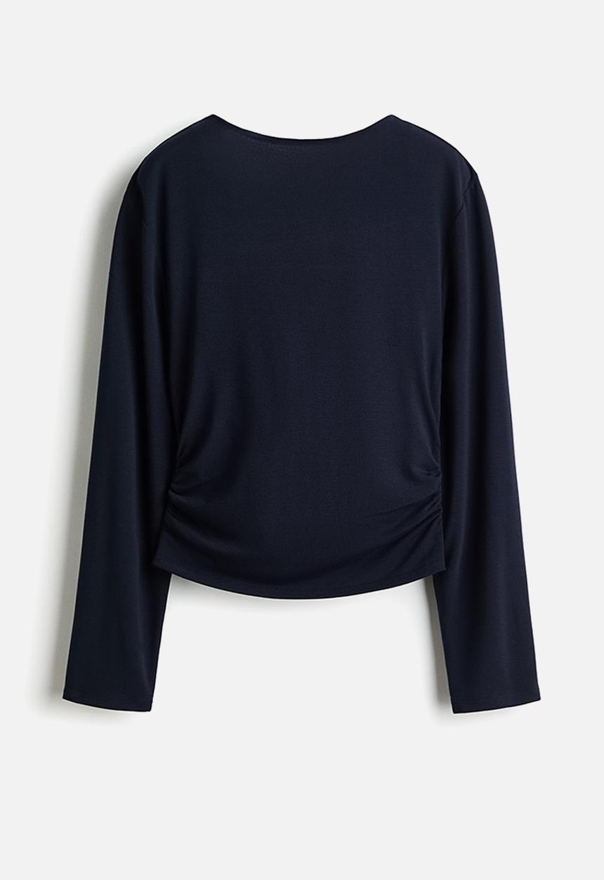 H&M - Cowl-back jersey top - navy blue