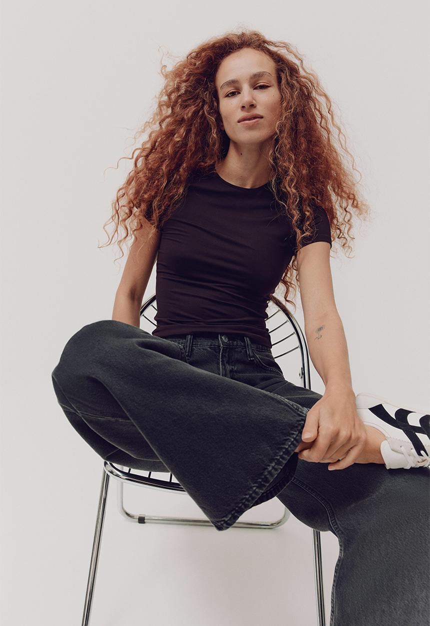H&M - Fitted T-shirt - plum purple