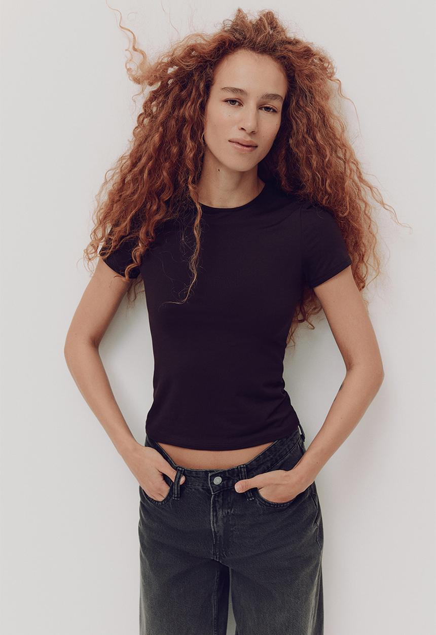H&M - Fitted T-shirt - plum purple