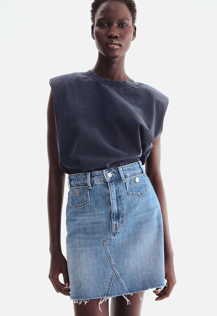H&M - A-line denim skirt - denim blue