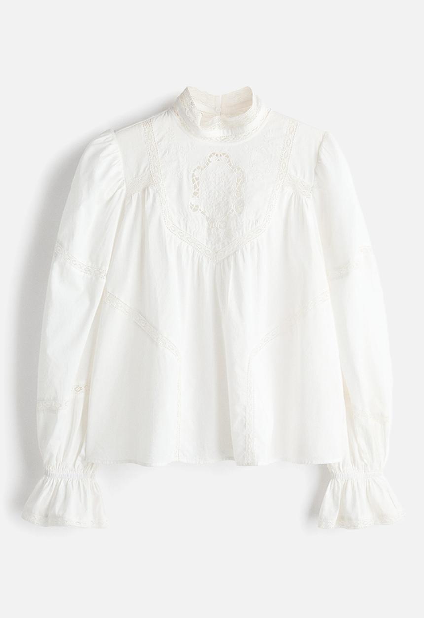 Cotton blouse - white - 1332450001