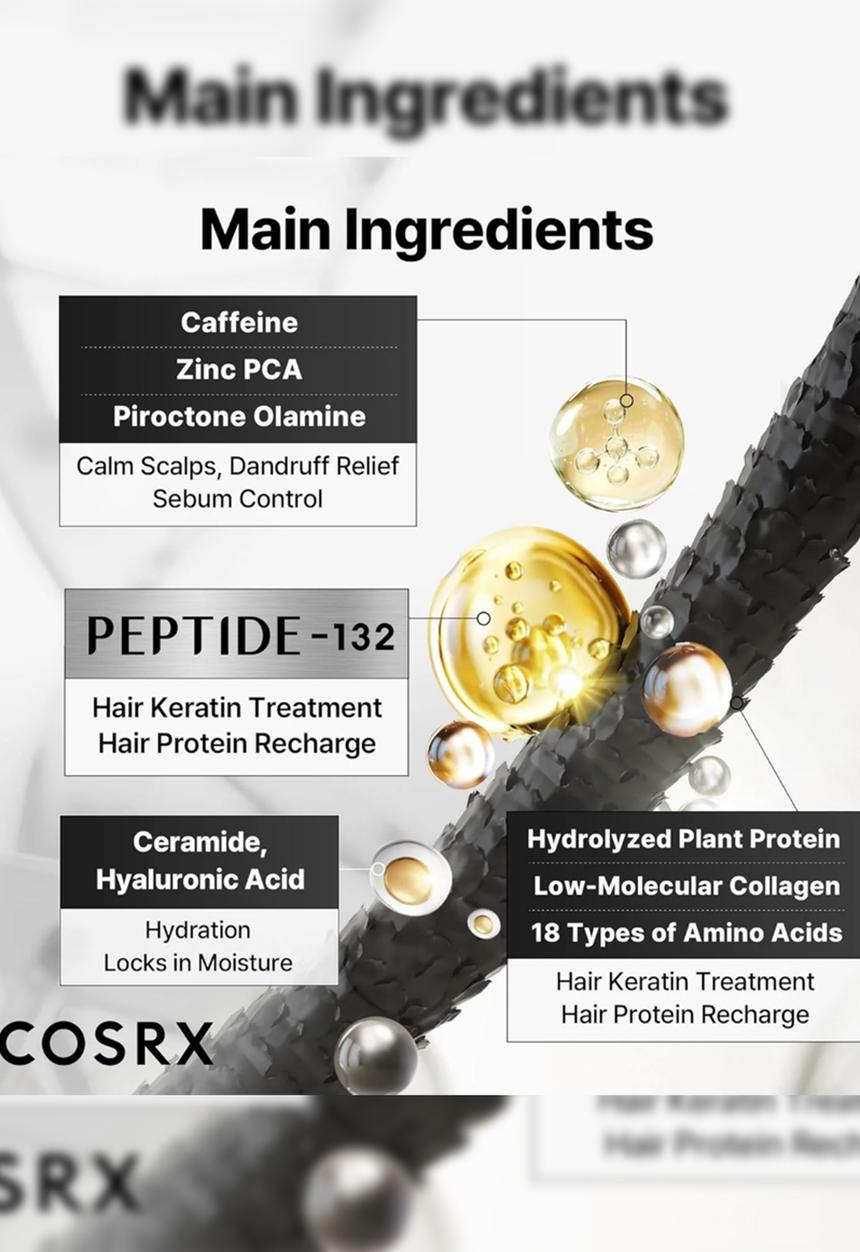 COSRX - Peptide-132 Ultra Perfect Hair Bonding Shampoo - 200ml