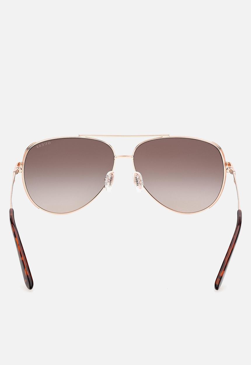 GUESS - Aviator Shape Sunglasses 58mm- Shiny Rose Gold